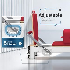 Máquina de Reformer Plegable y Portátil CZFITT con Barra de Pies Ajustable, de Aluminio Blanco, para Uso en Estudio - Product Image 4