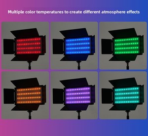 Éclairage photo RVB à trois températures <span class=keywords><strong>de</strong></span> couleur, panneau lumineux carré, diffuseur à quatre feuilles, portable, rechargeable, 10-50W, lumière pour diffusion en direct - Product Image 6