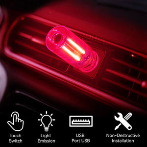 Lampe de nuit tactile USB en verre LED, lumière multicolore pour voiture, décoration intérieure pour voitures, camions, motos universels - Product Image 4
