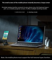 15.6 Inch Lapdock Display Portable Monitor with Keyboard Built-in 5000mah Battery HD IPS USB C Computer Monitors