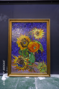 Mosaïque murale personnalisée Centurymosaic, <span class=keywords><strong>tournesols</strong></span> multicolores, mosaïque en verre artisanal, mosaïques murales pour le salon et le fond <span class=keywords><strong>de</strong></span> scène - Product Image 4