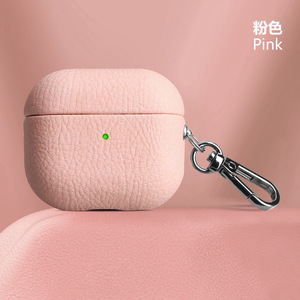 Funda para Auriculares AirPods Pro 2 con Textura de Litchi, Funda de Cuero de Cobertura Total de Tercera Generación, Funda Protectora de Cuero PU Suave - Product Image 6