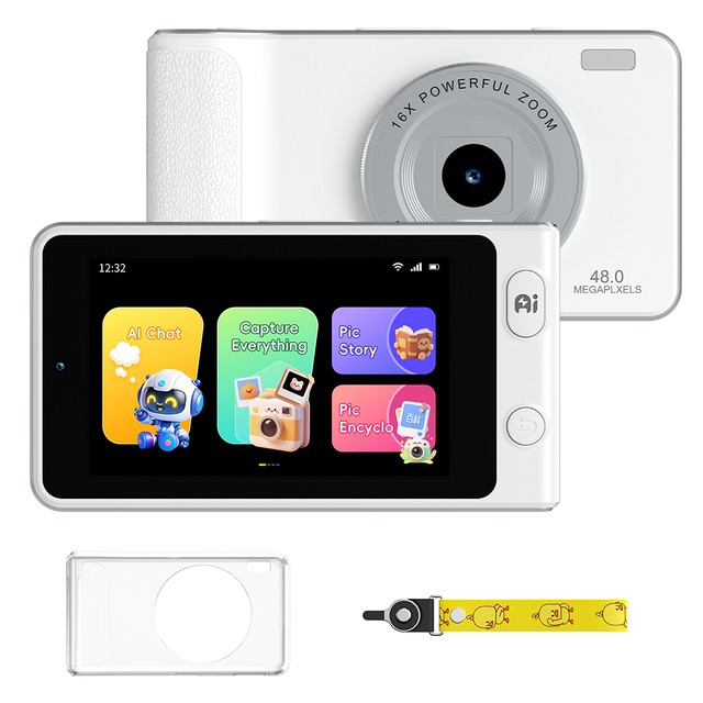 High Quality Plastic AI Camera 4" IPS 4K 13MP AI Learning 64GB ROM Smart Camera with 4G Calling