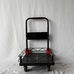 Enclosed Platform Trolley with Cage Plastic <b>Handcart</b> with Fence Mesh Hand Truck Made in China - Product Image 1