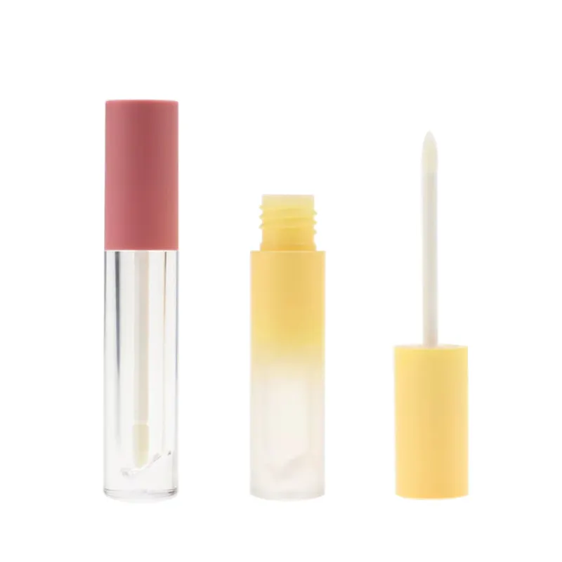 Canfeng plastic fancy yellow lip gloss containers tube with wands packaging 5ml empty lip gloss customize tubes