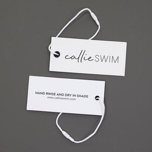 Luxury Customized <b>White</b> Hang Tag Personalized With Logo Garment Cloth T Shirt Swing Hang Tag - Product Image 3