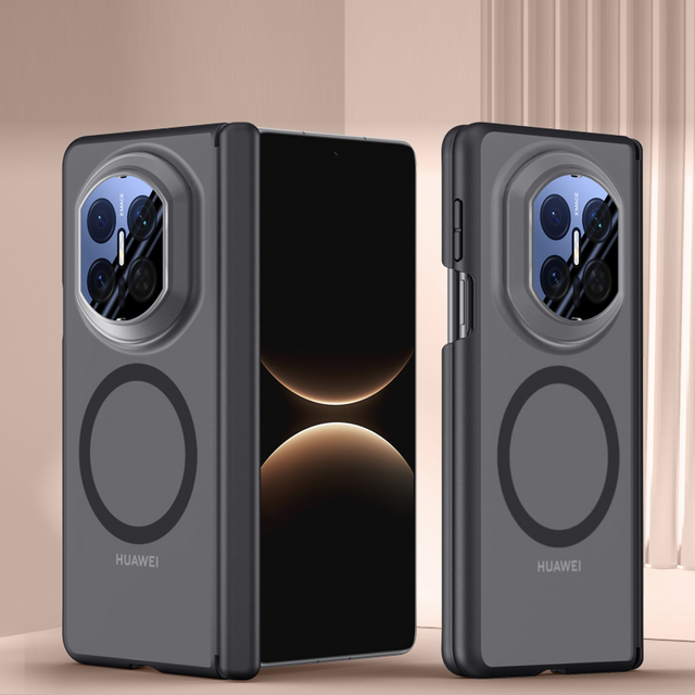 Anti-fingerprinting Frosted Luxury PC Phone Case with Magnetic Wireless Charging and Kickstand for Mate X7/X6/X5