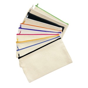 Canvas Zipper Pencil <b>Bags</b> Colorful Zipper Custom Logo Available Pencil Case <b>School</b> Office - Product Image 1