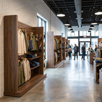 Système de merchandising Kainice en bois lamellé sur mesure, panier métallique de rangement, présentoir au sol, support pour bougies parfumées