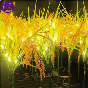 Lámpara Decorativa LED con Forma de Espiga de Trigo Dorada Natural, con Energía Solar, Regulable, para Interiores/Exteriores, IP65, Iluminación Festiva Navideña - Product Image 2