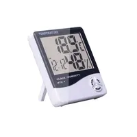 Ruang Dalam Ruangan LCD Elektronik Suhu Kelembaban Meter Digital Thermometer Hygrometer Weather Station Alarm Clock HTC-1