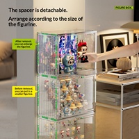 Organisateur de bureau transfrontalier sans perçage, en plastique, moderne et minimaliste, transparent, avec roulettes, multi-niveaux, pour jouets et boîtes mystères