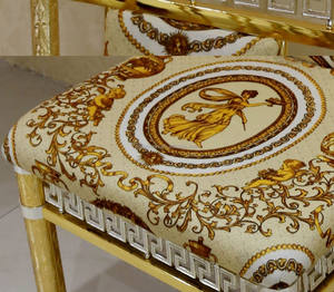 <span class=keywords><strong>Sedia</strong></span> da Pranzo in Stile <span class=keywords><strong>Barocco</strong></span> Italiano OE-FASHION, in Lega di Ottone Placcata Oro K e <span class=keywords><strong>Argento</strong></span>, con Tessuto Beige per Soggiorno Europeo - Product Image 6