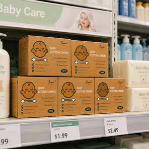 Coton-tiges écologiques en bambou pour bébé, 100 % biologiques, doux, à pointe en forme de <span class=keywords><strong>gourde</strong></span>, pour le nettoyage des oreilles des nouveau-nés - Product Image 6