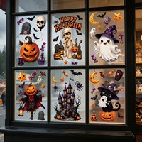 Autocollants de fenêtre en vinyle 3D autocollants personnalisés ECO pour Halloween, décalcomanies pour vitrine de magasin