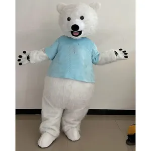 MOQ, 1 pieza, disfraz de Mascota de oso Polar personalizado profesional, dibujos animados, vacaciones al aire libre, adornos navideños, disfraz a la venta - Product Image 5