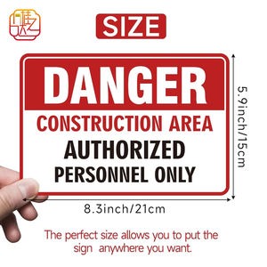 5.9X8.3in su geçirmez ve dayanıklı "giriş yok" uyarı işaretleri, şantiyelerde endüstriyel güvenlik işaretleri, proje giriş işaretleri - Product Image 2