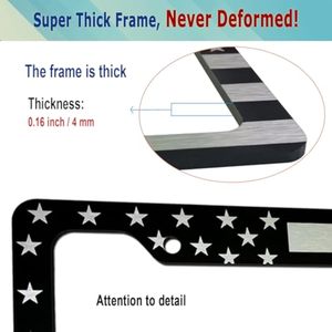 حامل لوحة أرقام السيارة من الألومنيوم بتصميم العلم الأمريكي مع نجوم وخطوط، للجزء الأمامي والخلفي، عبوة من قطعتين مع براغي LIHENG - Product Image 3