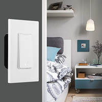 Interrupteur variateur intelligent WiFi Keygma KS-D01 pour application, éclairage mural, norme américaine, certifié ETL, courant maximal 10A, tension 250V, IP44, 3 interrupteurs