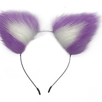 Bandeau oreilles de renard couleurs patchwork, compatible avec divers plugs anaux queue de renard en métal, queues de lapin SM, look ludique et sensuel