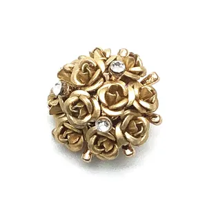 Thiết kế mới đẹp đặc biệt dễ thương hoa hồng nút cổ Rhinestone nút - Product Image 5