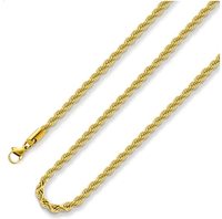 Chaîne de corde en acier inoxydable remplie d'or à la mode pour la fabrication de bijoux colliers de bijoux de mode