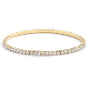 Bracciali Tennis in <span class=keywords><strong>Moissanite</strong></span>, Gioielli di Moda con Diamanti, Placcati in Oro 18K, Argento Sterling 925, Bracciale Elastico per Donne - Product Image 3