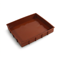 Moule à gâteau carré en silicone, résistant à la chaleur, antiadhésif, plusieurs tailles, marron, pour la pâtisserie à domicile