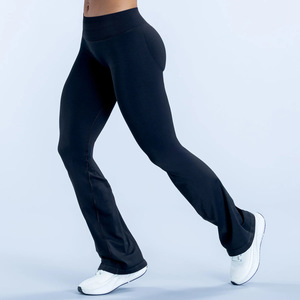 Pantalones de Yoga para Mujer, Mini Flare, Levanta Glúteos, Sin Costura Frontal, Secado Rápido, Estilo Campana, para Verano - Product Image 3