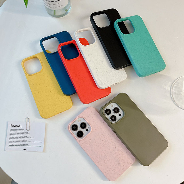 Wheat Straw Recycled Eco Friendly Mobile Cases Bio Degradable Biodegradable Magnetic Phone Case for iPhone 12 13 14 15 Pro Max