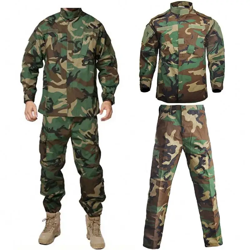 MUESTRA GRATUITA ACU Traje de senderismo Entrenamiento Camuflaje Chaqueta de caza especial para hombre Pantalones Ropa lisa