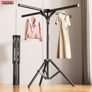 Tendedero de Ropa con Trípode Ajustable en Altura SANIPRO, Perchero de Metal, Perchero Plegable y Portátil - Product Image 1