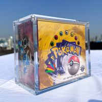 RAY YI Échantillon gratuit Aimant puissant Acrylique transparent Pokémon ETB Boîte de présentation Evolutions Booster Box Protec