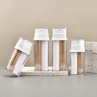 Échantillons Gratuits 10ml+10ml 15ml+15ml Tube Cosmétique à Double Paroi Pompe Plastique Essence Lotion Flacon Vide