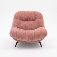 Fauteuil d'appoint moderne en tissu nuage, fauteuil de détente individuel doux, chaise longue à pieds en métal noir pour salon, villa, hôtel