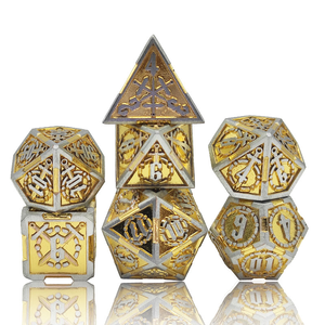 Feeron – Ensemble de 7 dés polyédriques élégants en cuivre métallisé gravé, avec emballage durable, pour D&D RPG et jeux de table haut de gamme - Product Image 2