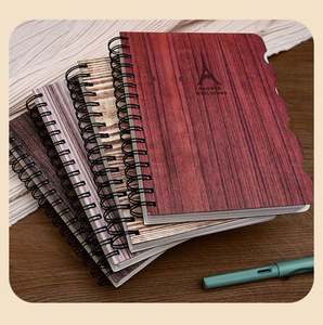Wholesale Customized Retro Style <b>Spiral</b> Bound <b>Notebook</b> Wood Grain Design Business Planner Paper for Meetings for Promotional Use - Product Image 2