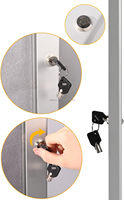 Tableau d'affichage verrouillé de 45mm Cadre en aluminium Boîtier verrouillable Tableau d'affichage argenté ou noir avec clés