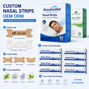 Bandes nasales noires jetables en coton, forme personnalisée, écologiques, pour une meilleure respiration et contre le ronflement et la congestion nasale - Product Image 3