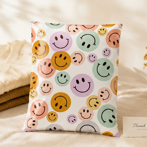 Buste Postali Riciclabili con Faccine Sorridenti, Conformi alle Norme EU PPWR California SB54, Buste Ecologiche per Spedizioni - Product Image 1