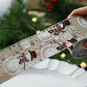Ruban filé vintage populaire pour Noël, motif camion, imprimé carreaux et poinsettia pour sapin <span class=keywords><strong>de</strong></span> Noël, idéal pour couronnes - Product Image 4