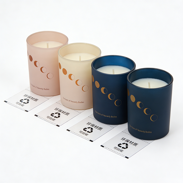 Glass Candle Holders Lanterns Candle Jars Christmas Luxury 8 OZ 10 OZ 15 oz Container Frosted Glass Jars for Candle