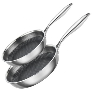Multifunctional Home Kitchen Skillet 3 Layers 304 Stainless Steel Nonstick Honeycomb <strong>Frying</strong> <strong>Pan</strong> - Product Image 1