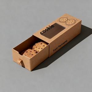Cajas de embalaje de impresión digital <span class=keywords><strong>personalizadas</strong></span> al por mayor <span class=keywords><strong>para</strong></span> galletas, galletas, chocolate, caja Kraft de grado alimenticio con bandeja de plástico PS - Product Image 4
