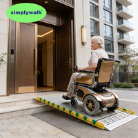 Rampe modulaire en aluminium Simplywalk, capacité 800 kg, longueur 1,95 m, profil extrudé, mini rampe pour tondeuse à gazon, service de marque privée, test de charge SGS