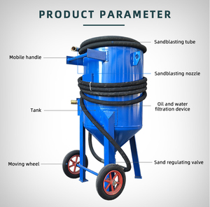 Sablageur portable <span class=keywords><strong>professionnel</strong></span> à double entrée sur roues pour la maintenance des structures en acier sur chantier - Product Image 4