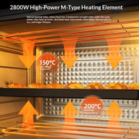 Four électrique commercial à convection en acier inoxydable 120L, 2800W, multifonction 6-en-1 pour cuisson, fermentation et friteuse à air domestique