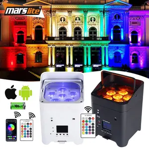 Marslite 6*18W Battery Backdrop Uplights Wireless Control Wedding Party Dj Stage Wireless Uplight Par Light