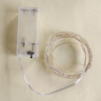 Guirlande lumineuse décorative à piles AA, 2 m, 20 LED blanc chaud, micro-fil de cuivre, pour arbre de Noël, fête, mariage