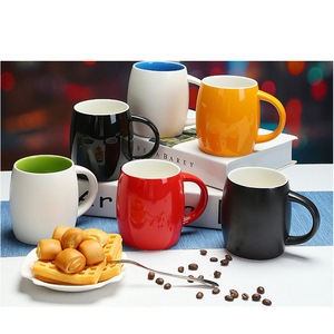 Ventes en gros de tasses à café en porcelaine émaillée de couleur, forme de tonneau, logo personnalisé, 14 OZ - Product Image 1